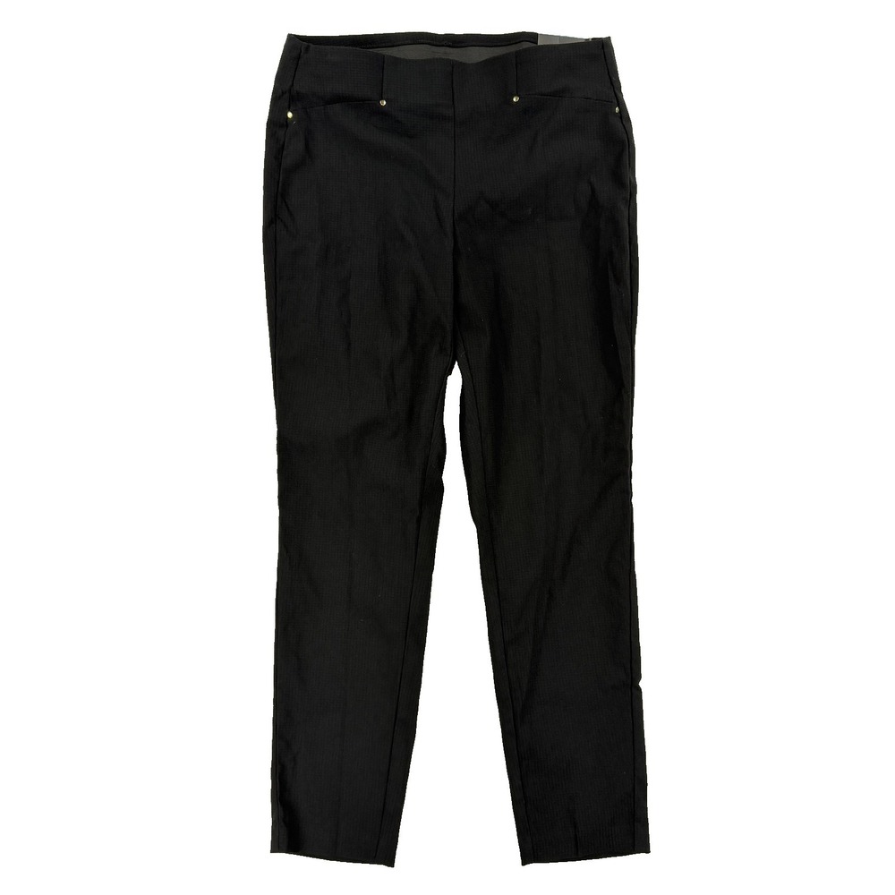 Rafaella Pants Womens 10 Black Slim Ankle Pull On Ponte Stretch Work Office NWT‎